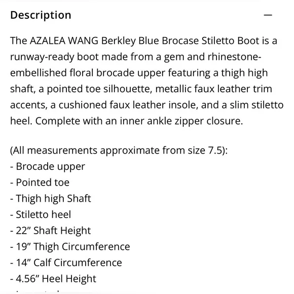 Azalea Wang brocade jeweled blue stiletto boot 7 - Picture 5 of 5